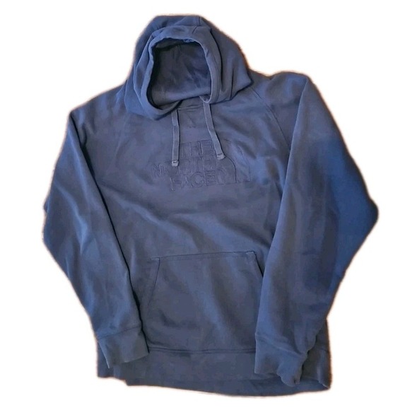 Men's The North Face Pullover Front Pocket Blue Hoodie Hooded Sweatshirt Size L - Picture 1 of 8
